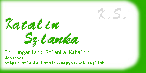 katalin szlanka business card